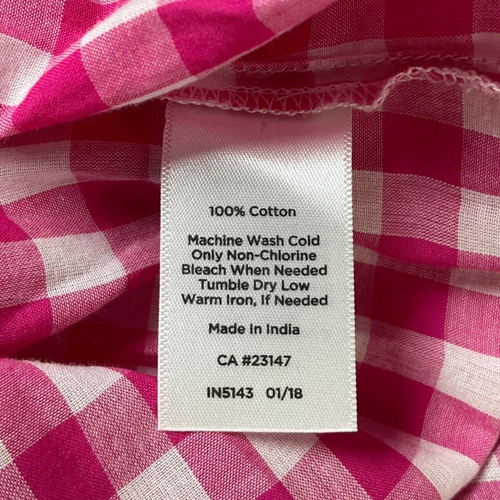 Talbots Button Down Shirt Womens XL Pink Gingham Cotton Classic Preppy - Picture 4 of 9